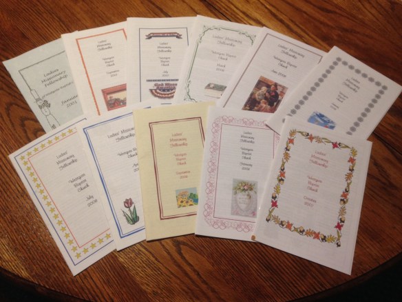 Ladies Booklets from our former church