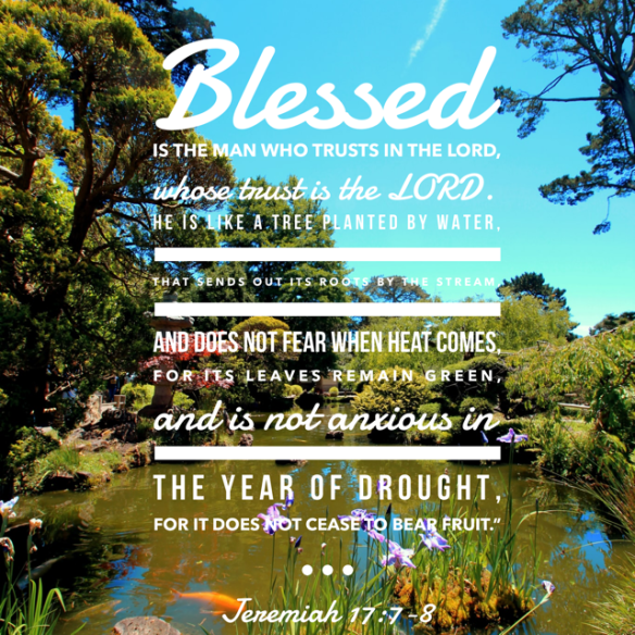 Blessed is the man who trusts the Lord, floruishing even in drought