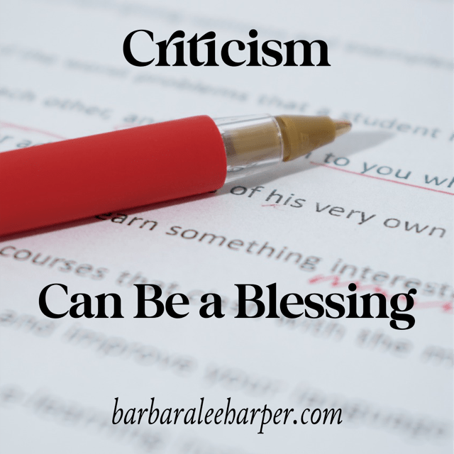 Criticism can be a blessing
