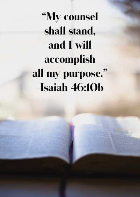 God's counsel shall stand.