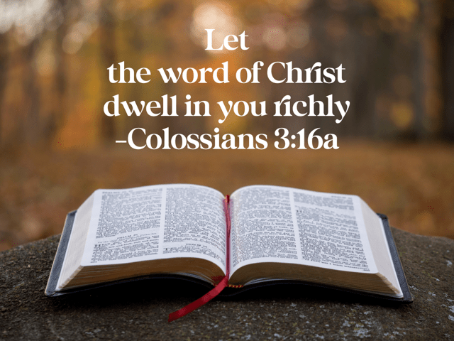 Let the word of Christ dwell in you richly - Colossians 3:16a