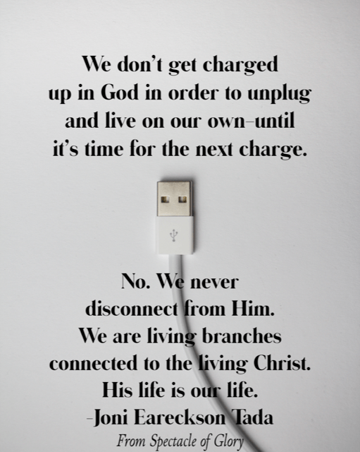 Joni Eareckson Tada quote about abiding in Christ