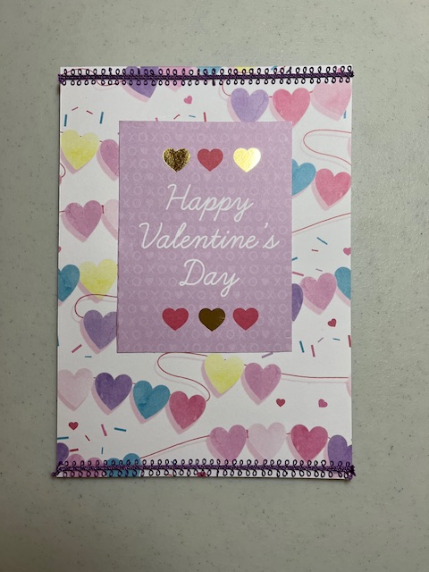 Valentine card lavender