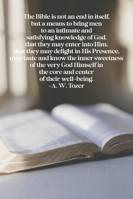 A. W. Tozer quote about the Bible
