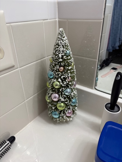 bottle brush Christmas tree.